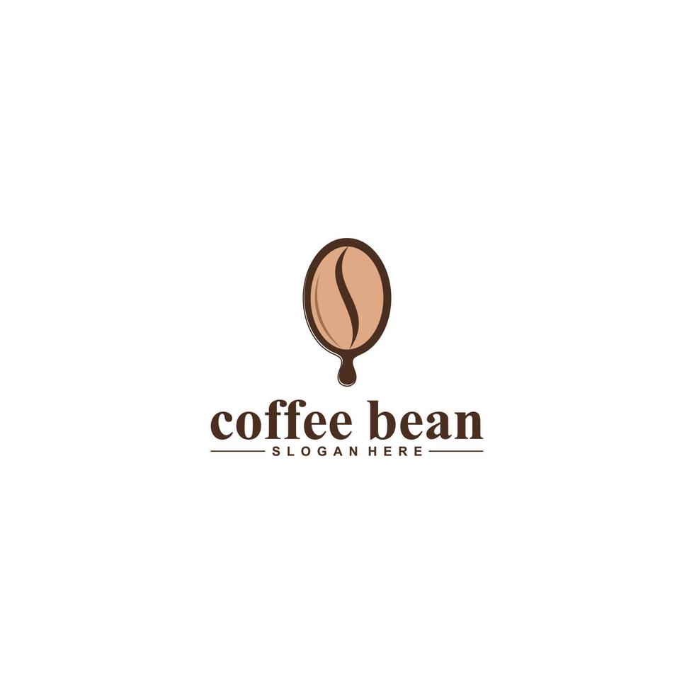 coffee bean logo template in white background vector