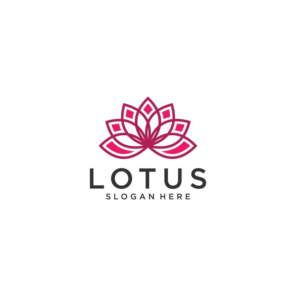 lotus logo template in white background vector