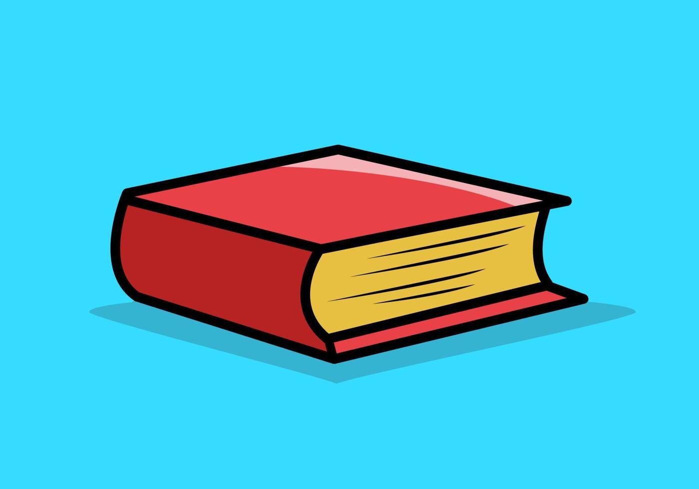 Red book flat illustration in blue background vector