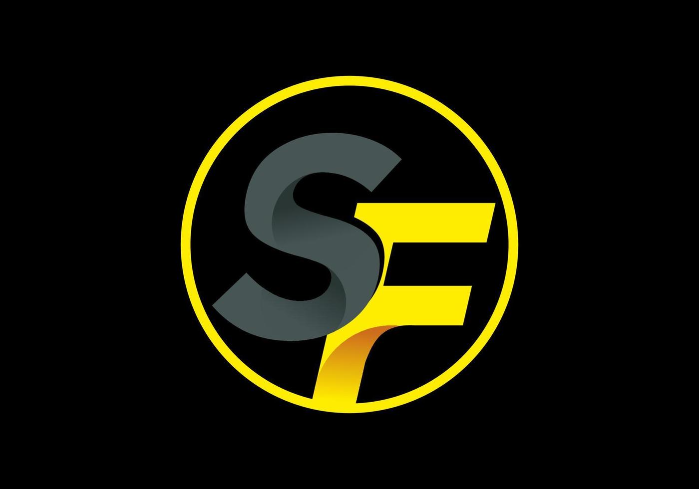 Grey yellow of SF initial letter vector