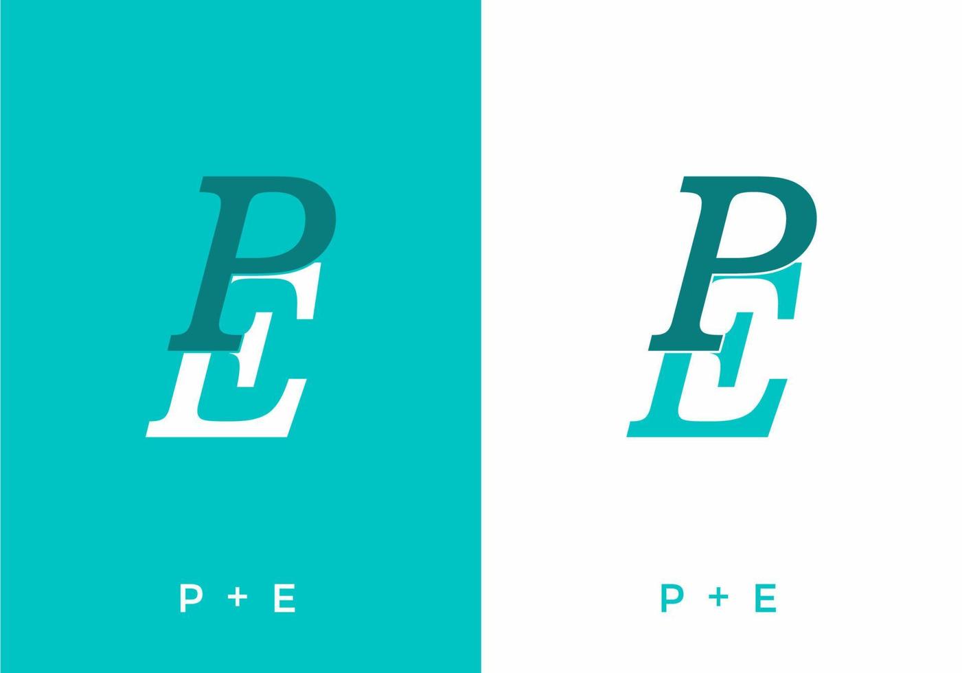 Aqua color of PE initial letter vector