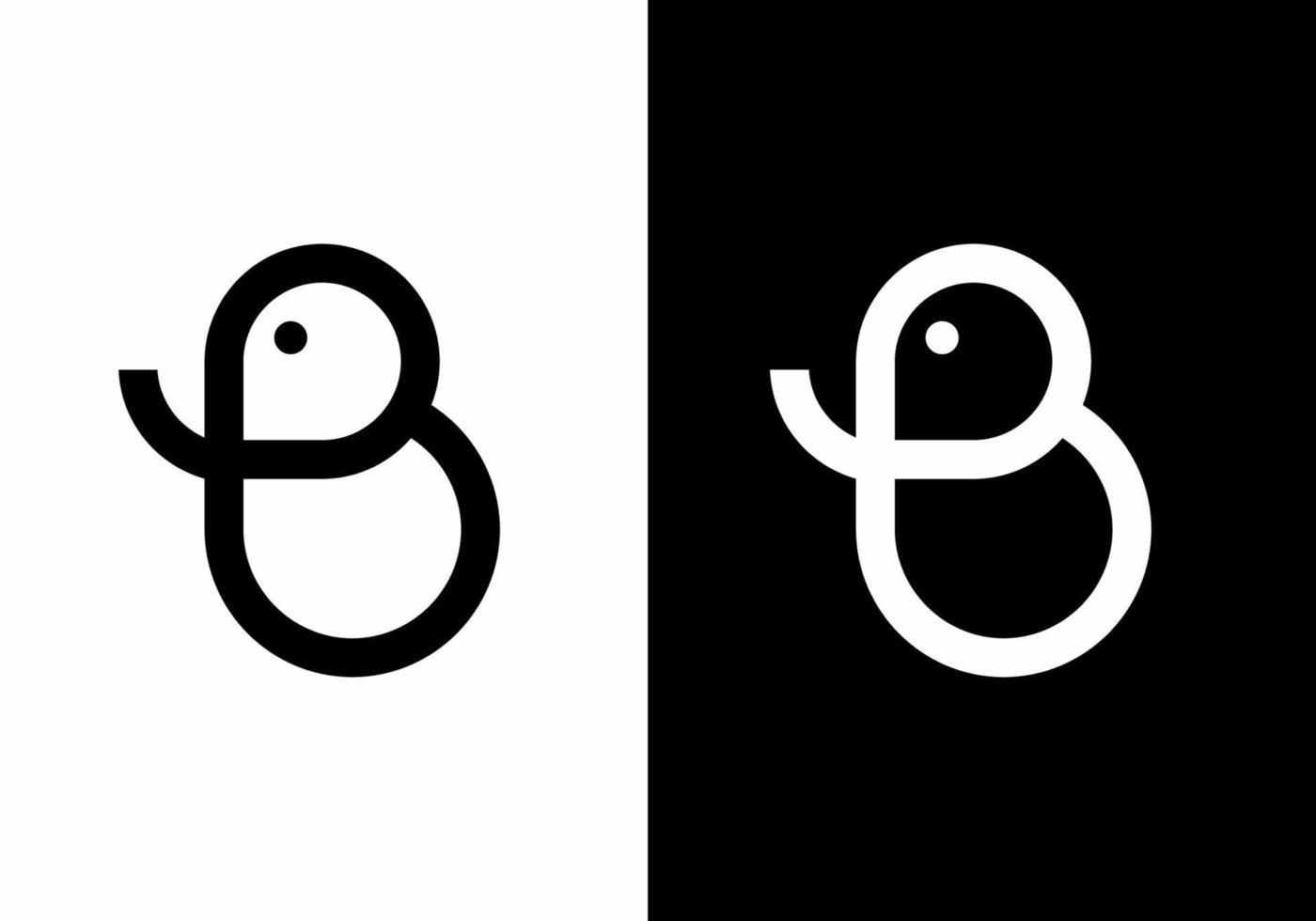 b letra inicial con forma de cabeza de elefante vector