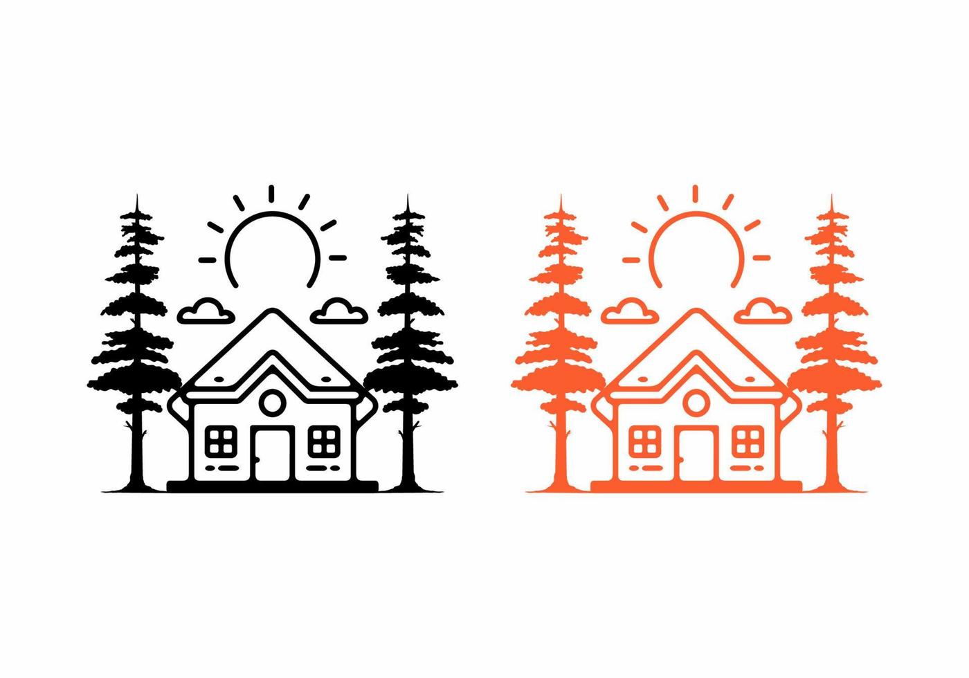 House line art illustration graphic vector