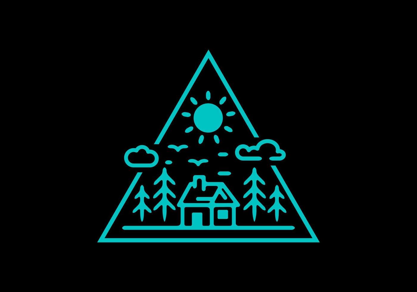 House line art illustration graphic vector