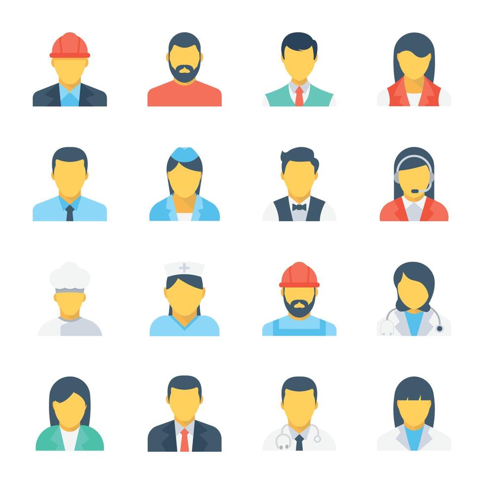 personas con diferentes profesiones vector