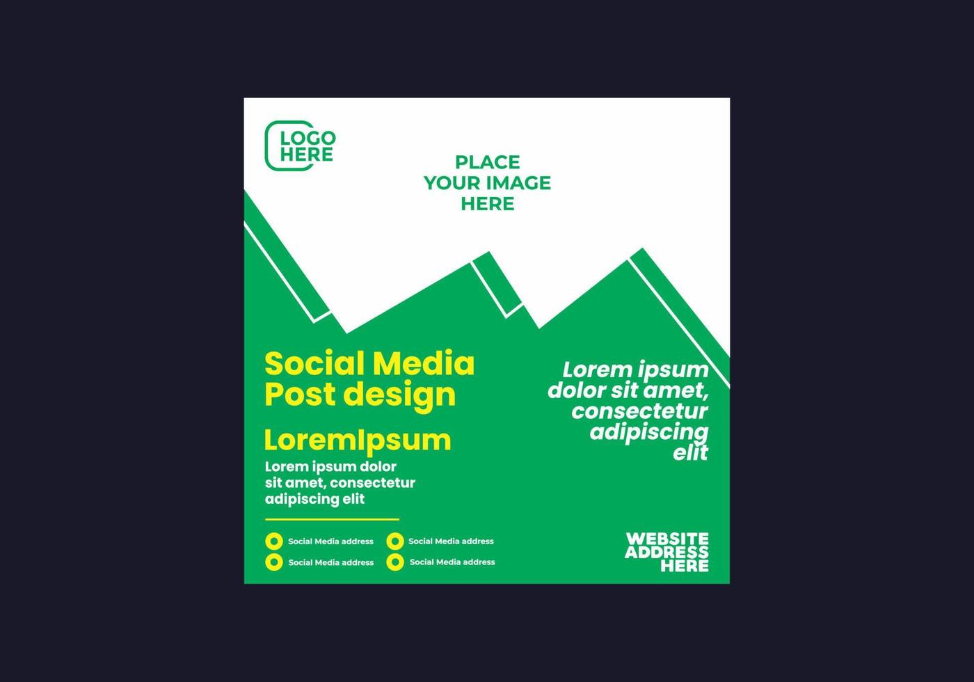Colorful social media post design vector