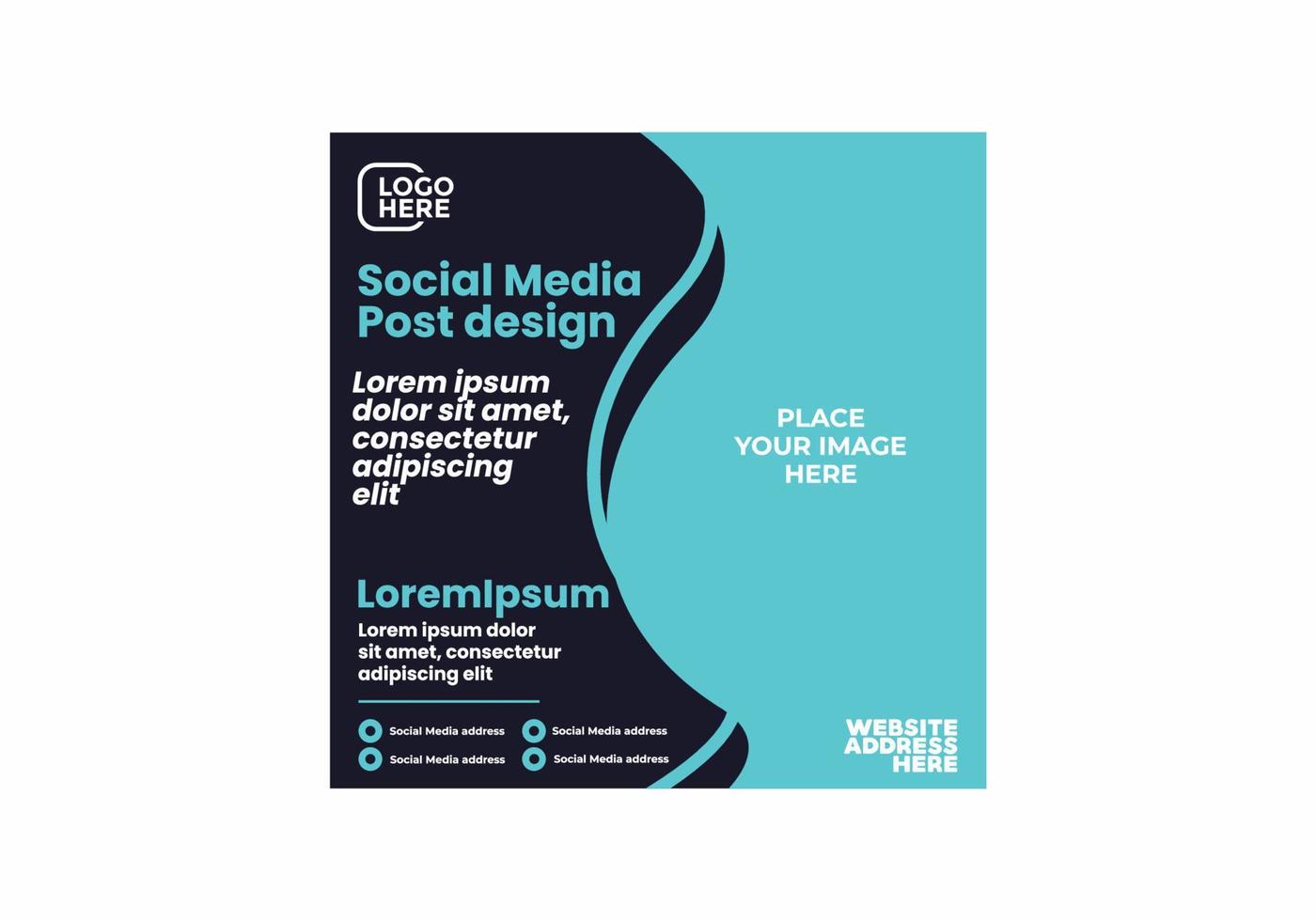 Colorful social media post design vector
