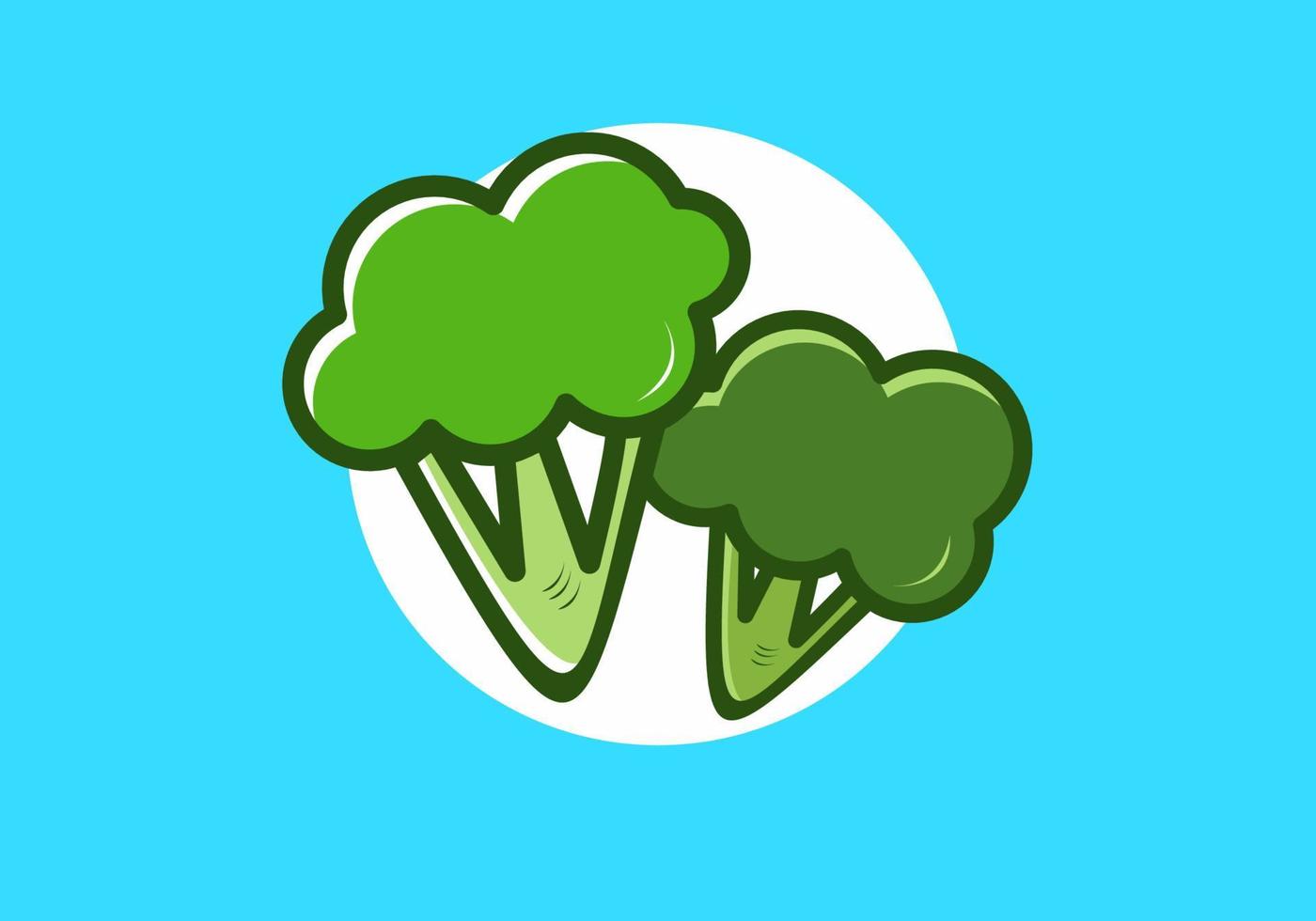 two piece of green healthy broccoli vector