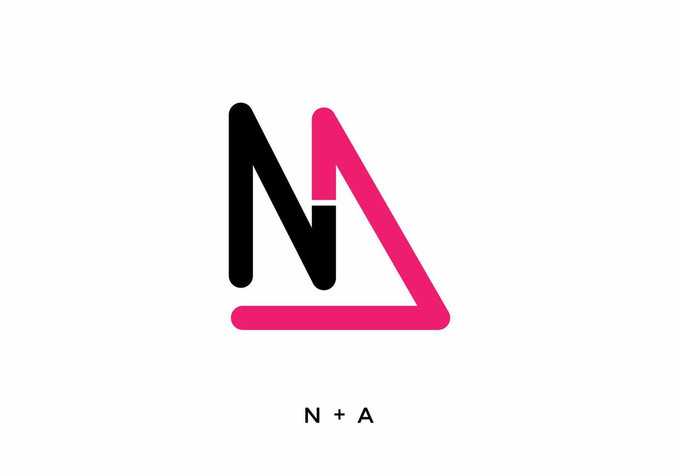 Black and pink color of NA initial letter vector