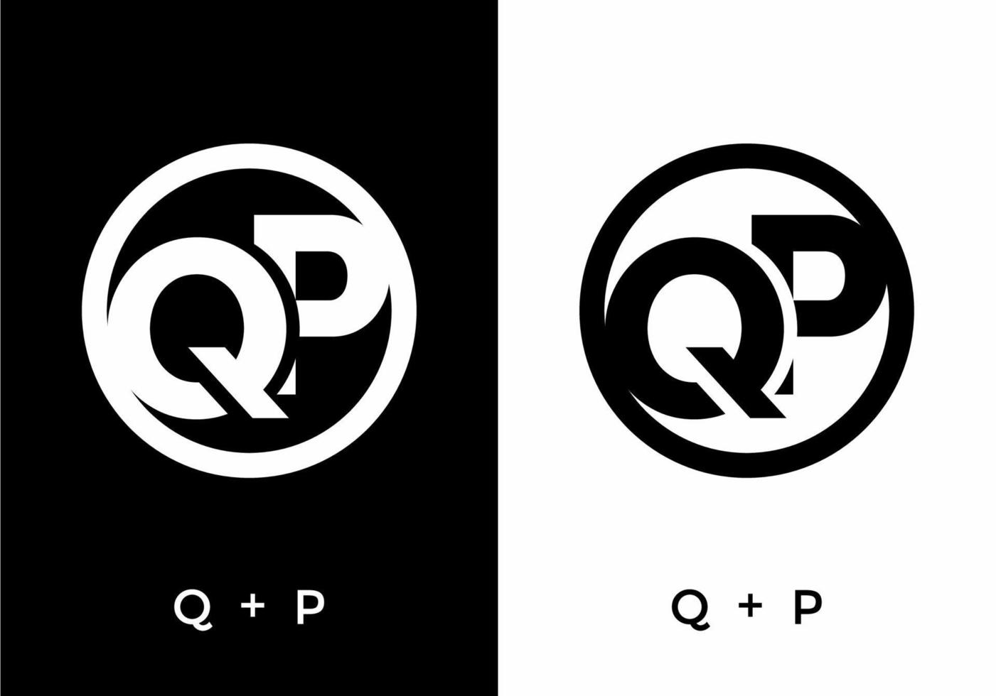 Black and white color of QP initial letter vector
