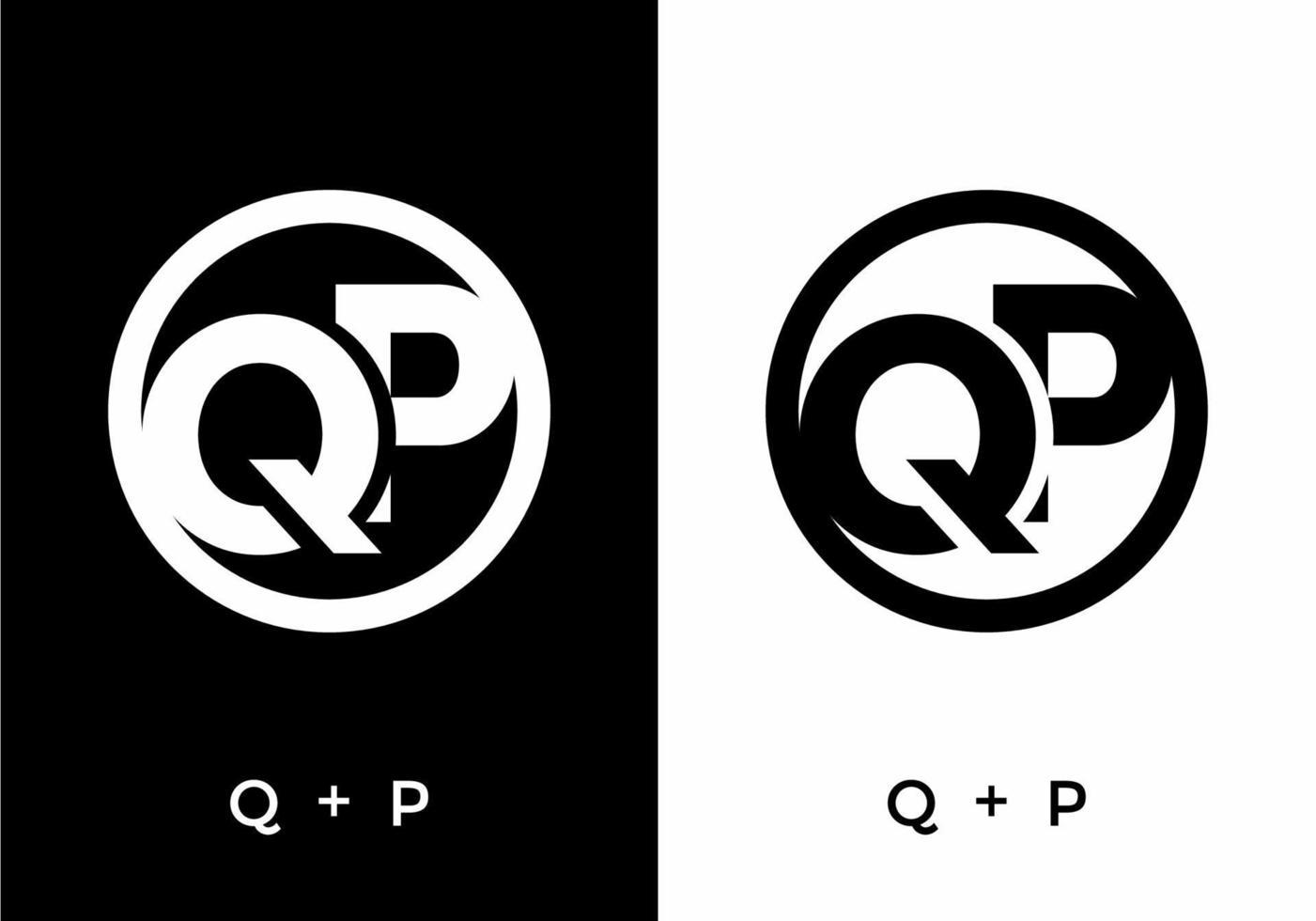 Black and white color of QP initial letter vector