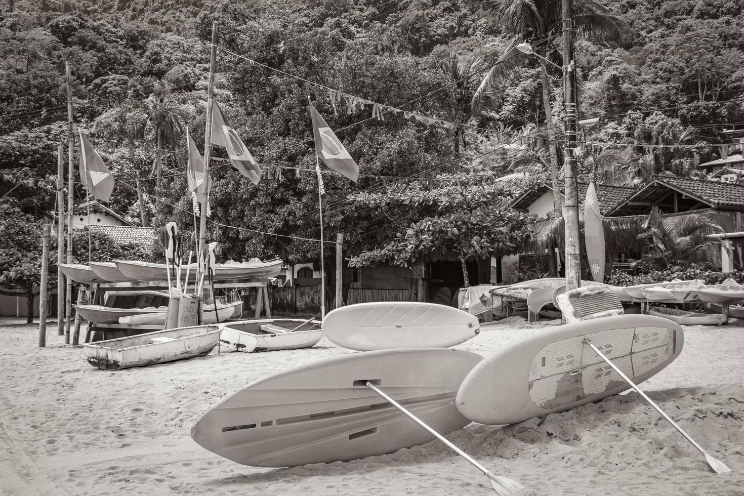 Colorful Surfboards brazilian flag Ilha Grande Rio de Janeiro Brazil. photo