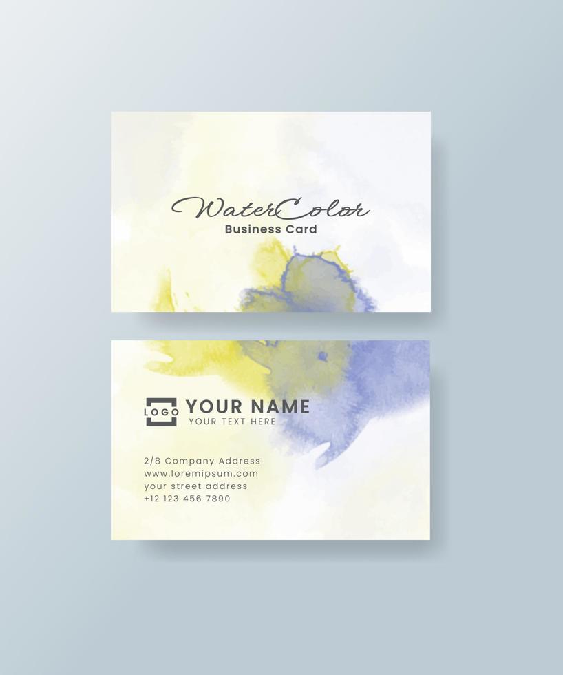 Watercolor business card vector