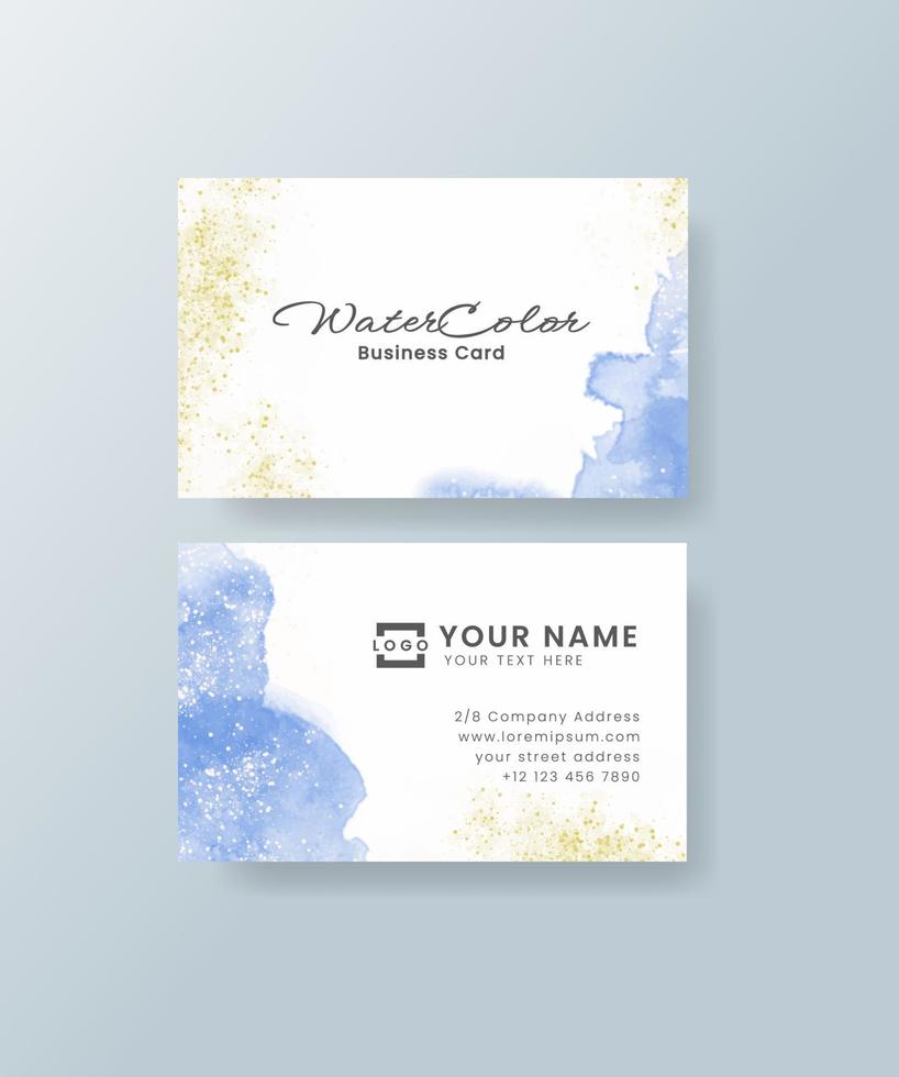 Watercolor business card vector