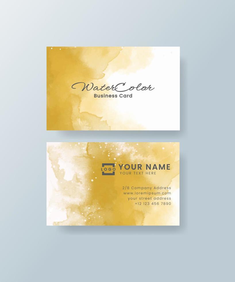 Watercolor business card vector