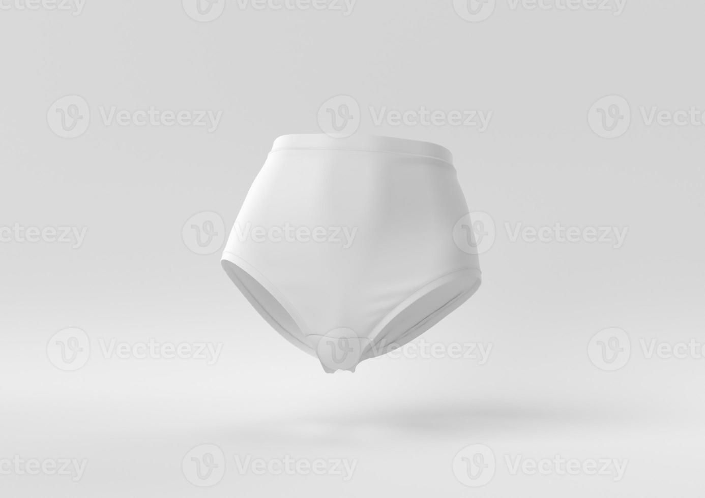 White Shorts in white background. minimal concept idea creative. monochrome. 3D render. photo