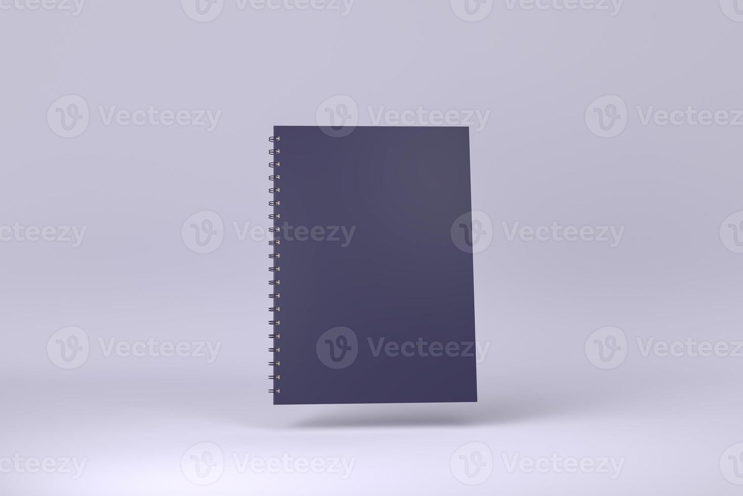 Notebook floating in Purple background. minimal concept idea creative. 3D render. photo