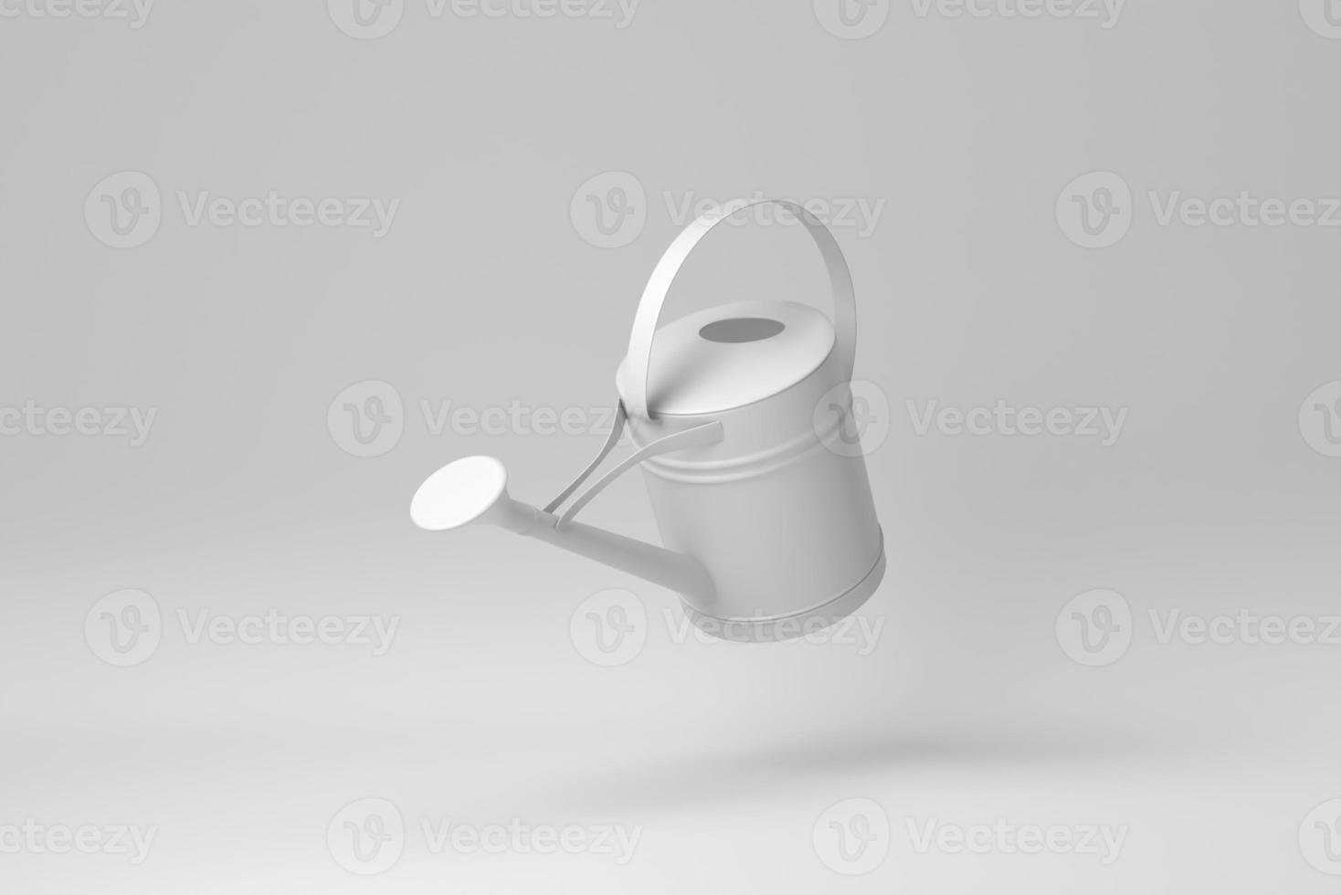 Watering can isolated on white background. minimal concept. monochrome. 3D render. photo