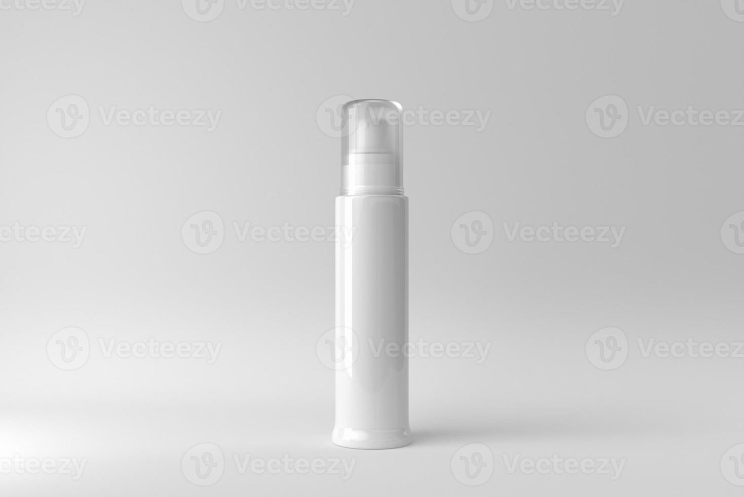 Cosmetic product display on a white background for skin care product presentation. 3D render. photo