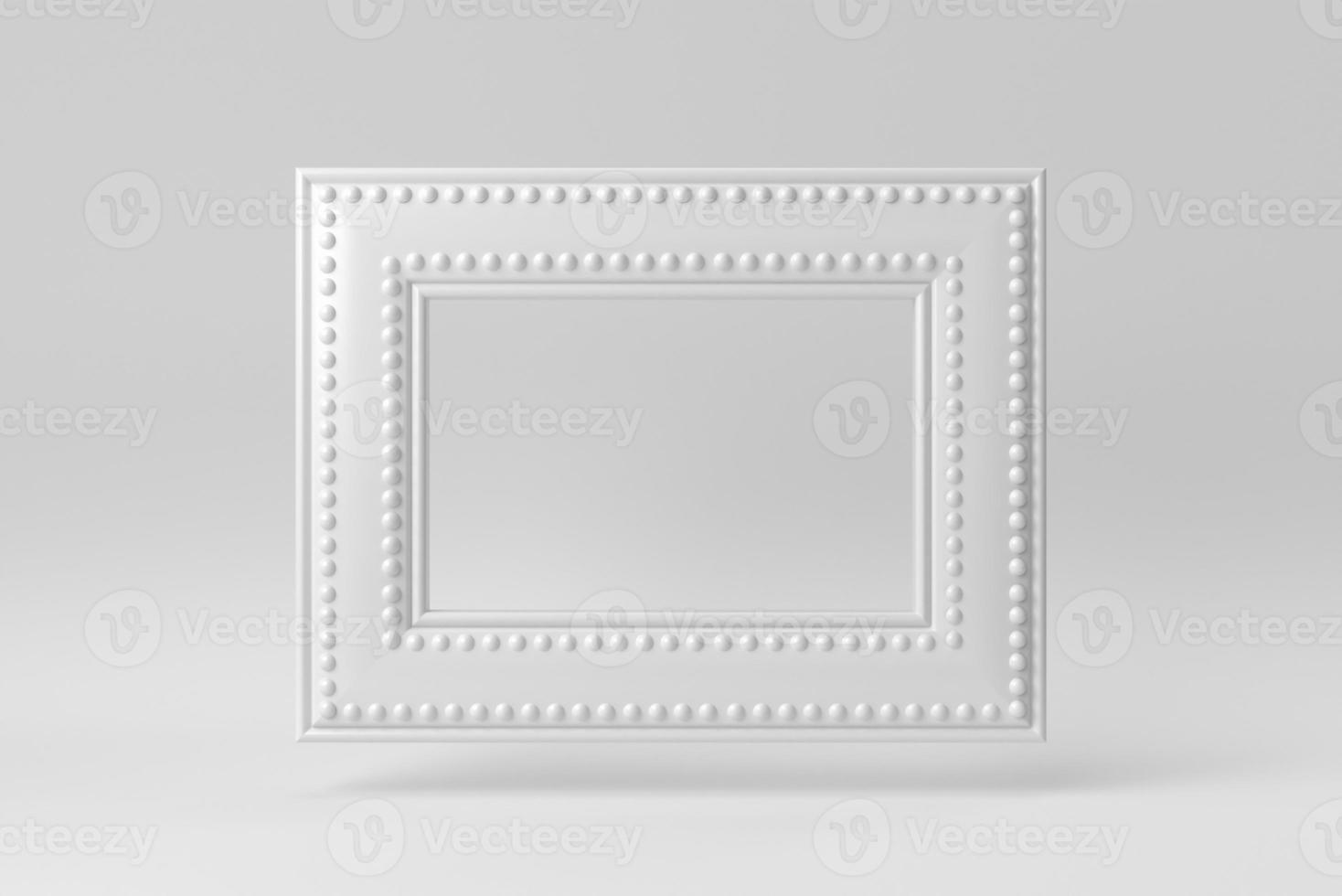 Decorative vintage frames on white background. Design Template, Mock up. 3D render. photo