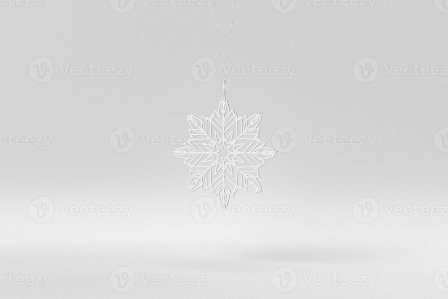 Merry Christmas. Christmas elements hanging line on a white background. minimal concept. monochrome. 3D render. photo