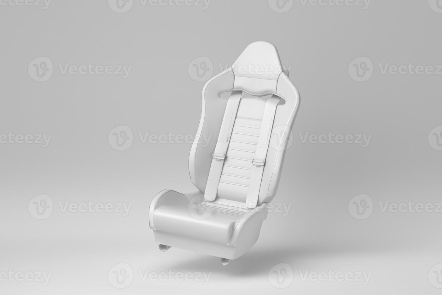 Car seat isolated on white background. minimal concept. monochrome. 3D render. photo