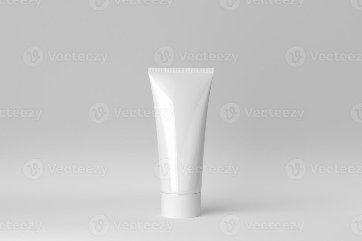 Cosmetic product display on a white background for skin care product presentation. 3D render. photo