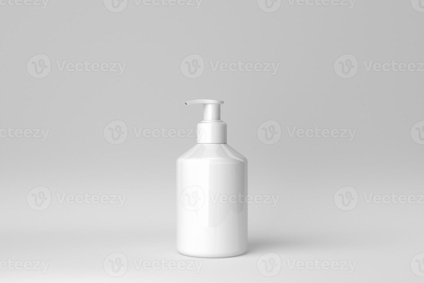 Cosmetic product display on a white background for skin care product presentation. 3D render. photo