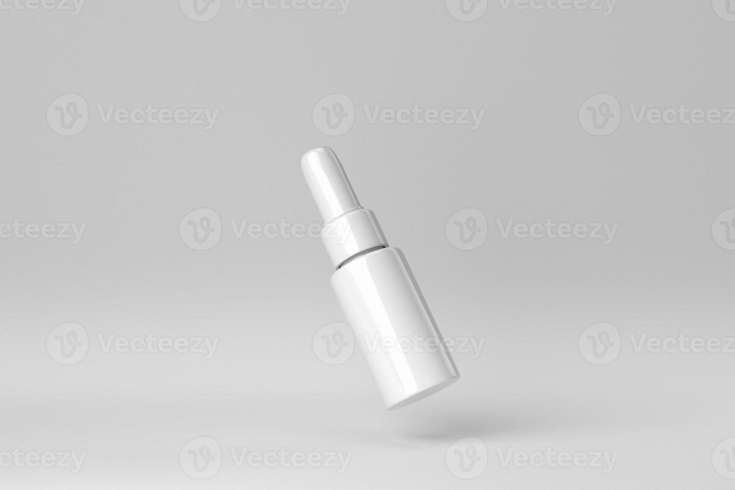 Cosmetic product display on a white background for skin care product presentation. 3D render. photo