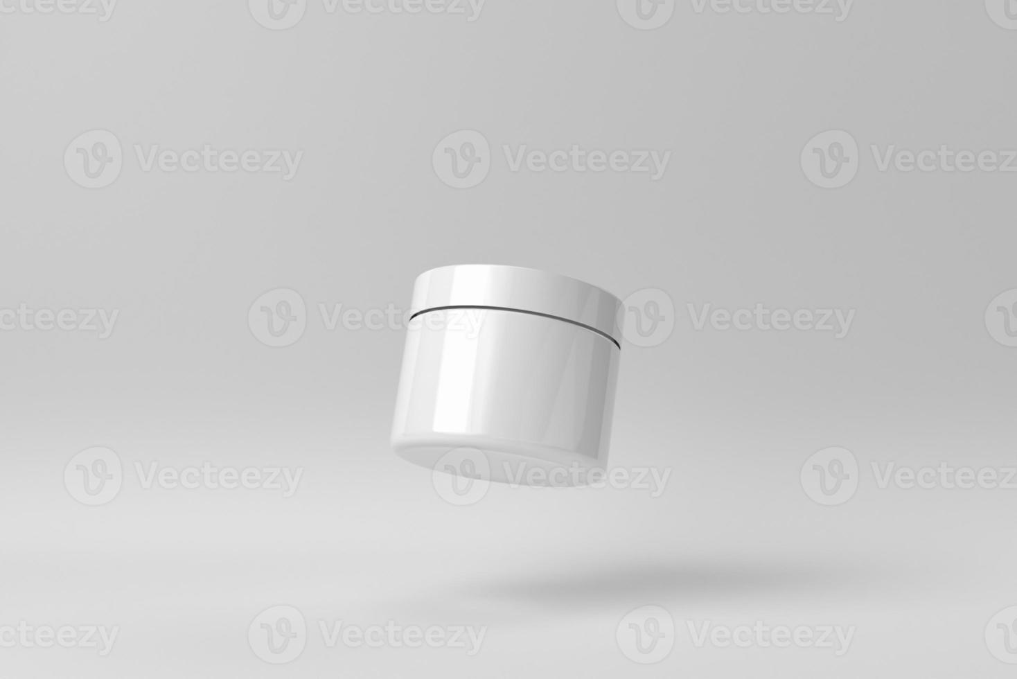 Cosmetic product display on a white background for skin care product presentation. 3D render. photo