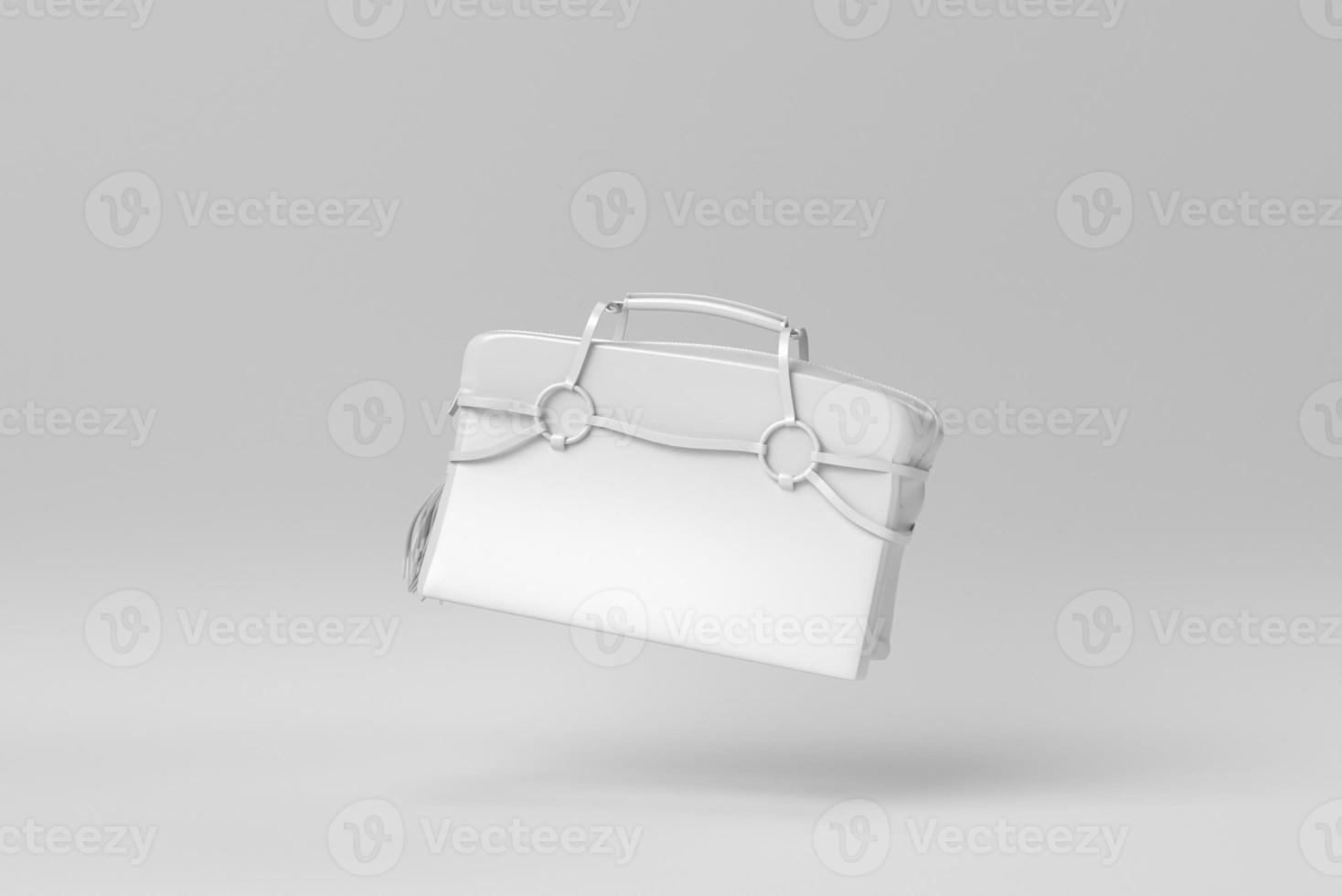 bolso sobre fondo blanco. accesorios de mujer con estilo. procesamiento 3d foto