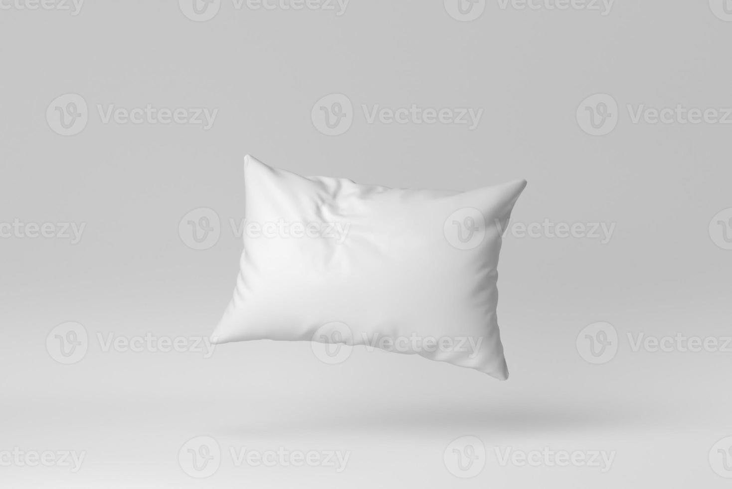 Blank soft pillow on white background. minimal concept. 3D render. photo