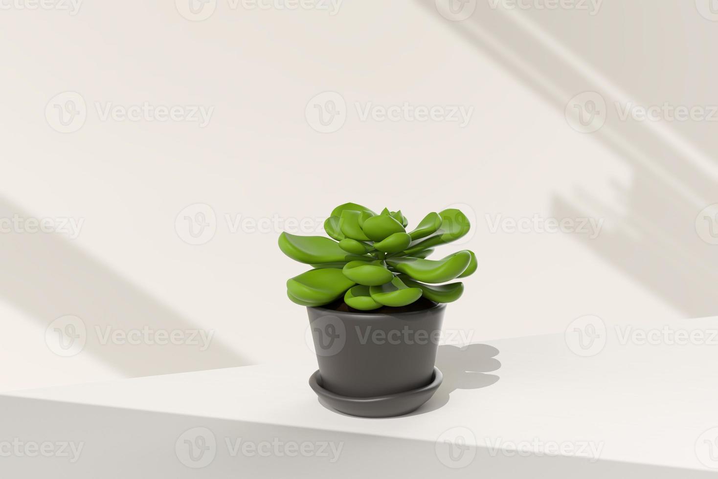 Tree pot in white background. minimal concept idea creative. 3D render. photo