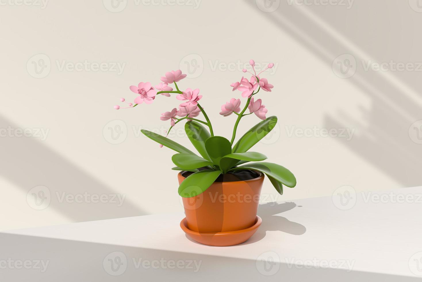 Tree pot in white background. minimal concept idea creative. 3D render. photo