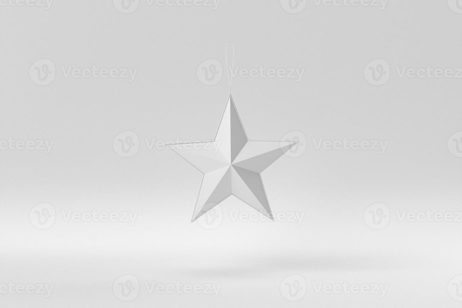 Merry Christmas. Christmas elements hanging line on a white background. minimal concept. monochrome. 3D render. photo