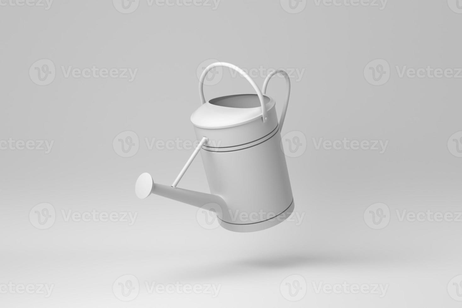 Watering can isolated on white background. minimal concept. monochrome. 3D render. photo