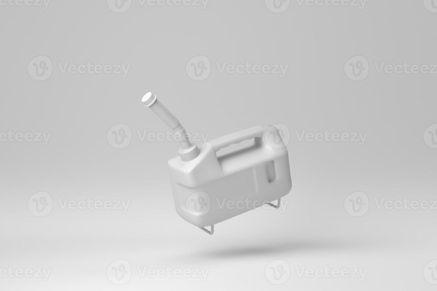 Fuel canister on white background. minimal concept. monochrome. 3D render. photo