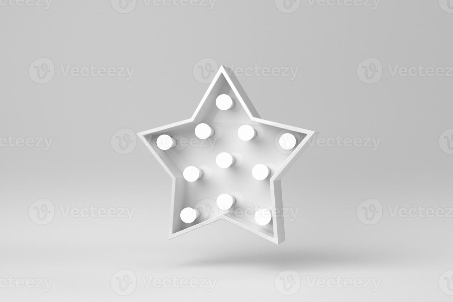 light bulb in star on white background. minimal concept. 3D render. photo