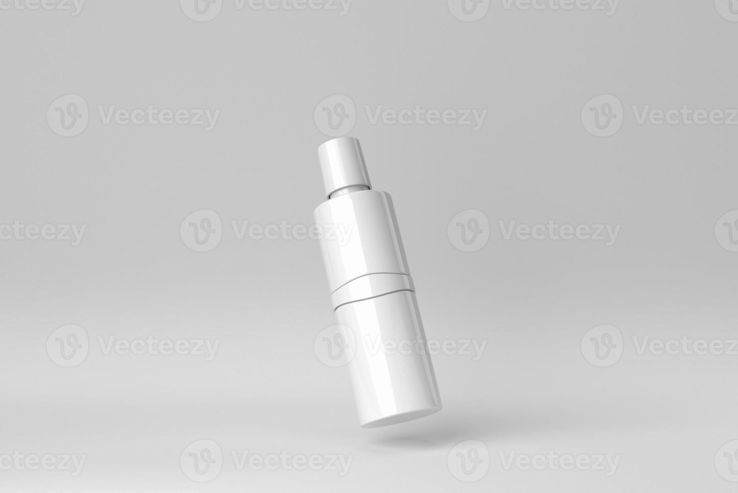 Cosmetic product display on a white background for skin care product presentation. 3D render. photo