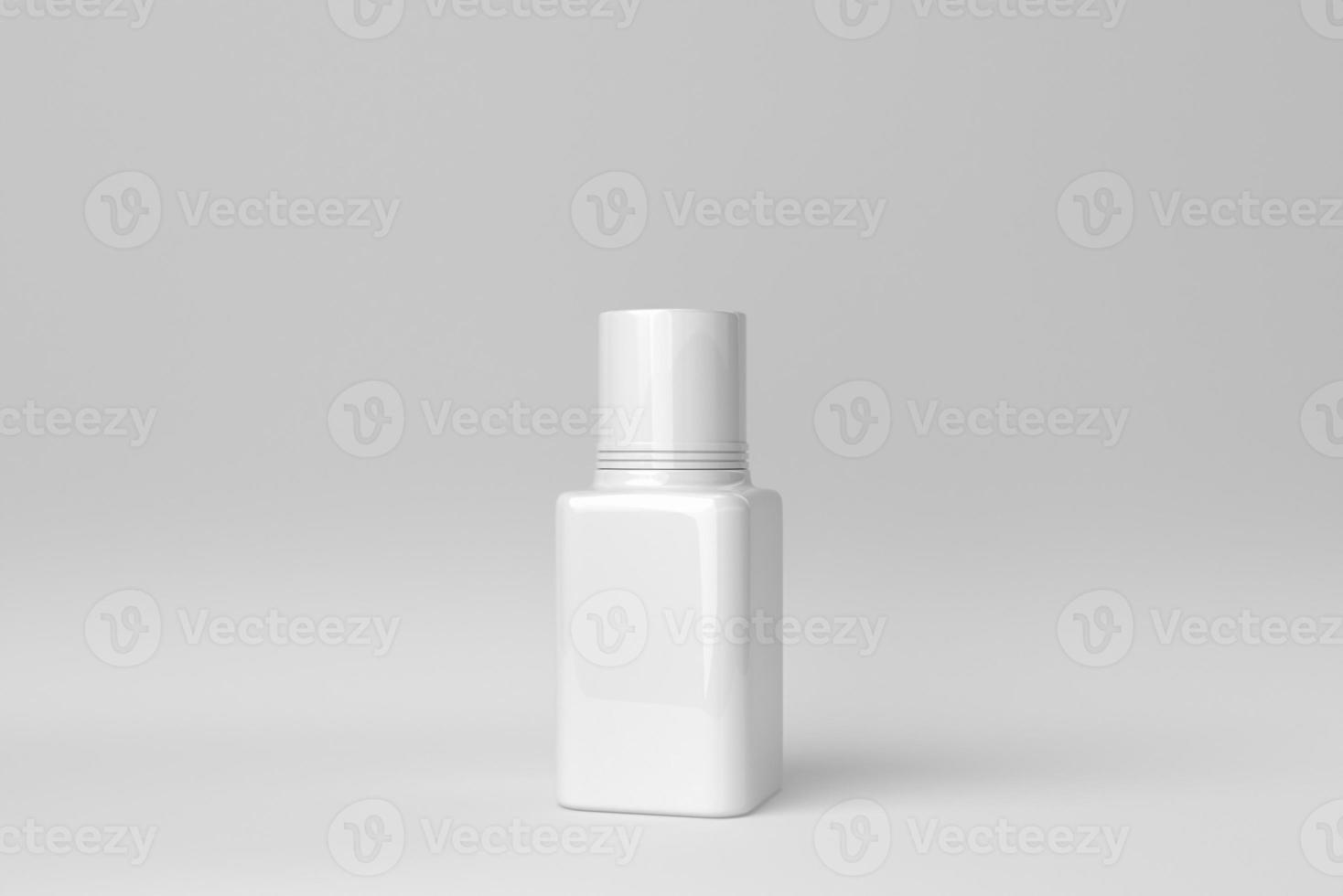 Cosmetic product display on a white background for skin care product presentation. 3D render. photo