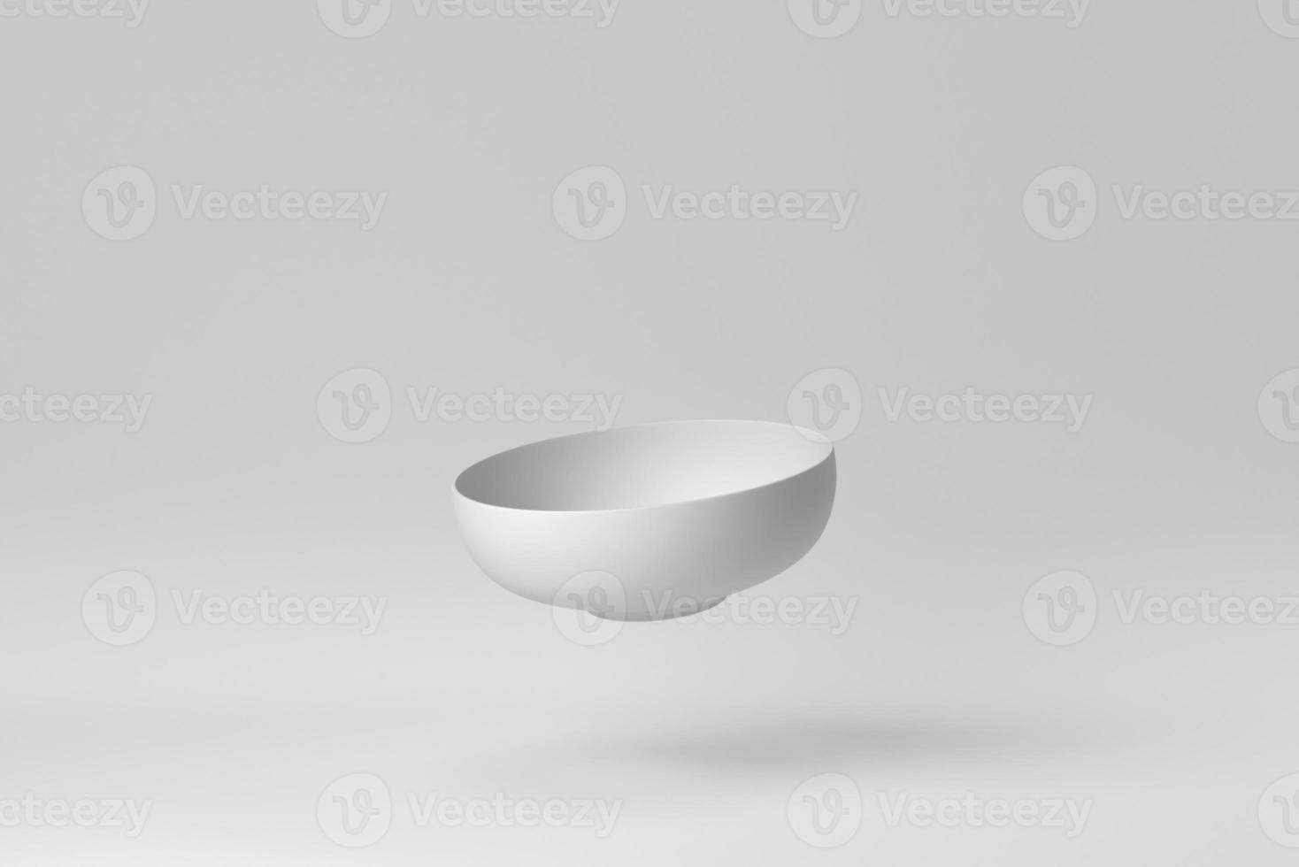 cuenco de cerámica blanca sobre fondo blanco. plantilla de diseño, maqueta. procesamiento 3d foto