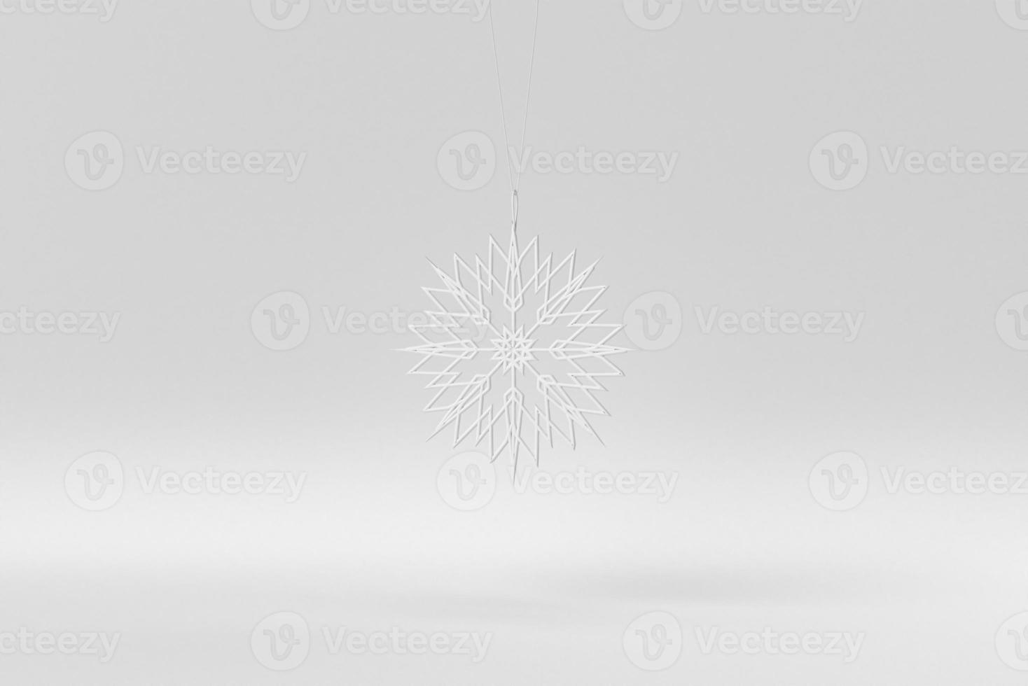 Merry Christmas. Christmas elements hanging line on a white background. minimal concept. monochrome. 3D render. photo