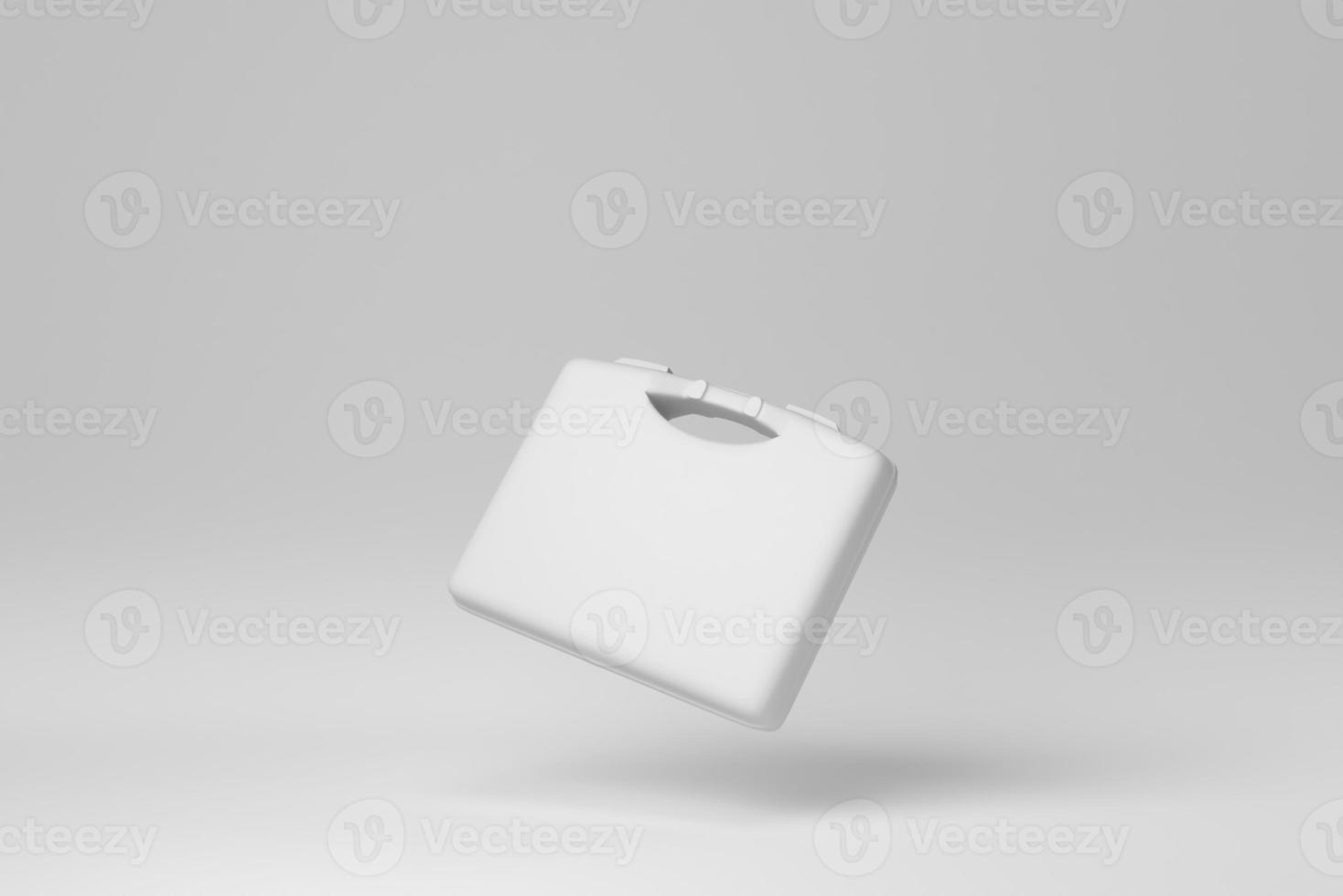 box for tools isolated on white background. minimal concept. monochrome. 3D render. photo