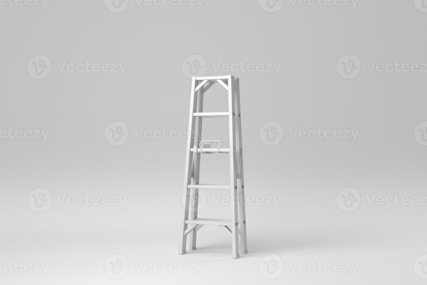 Ladder isolated on white background. minimal concept. monochrome. 3D render. photo