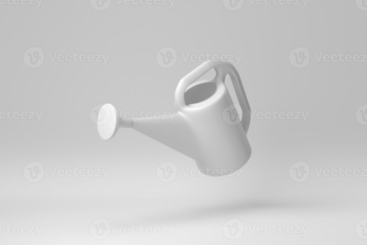 Watering can isolated on white background. minimal concept. monochrome. 3D render. photo