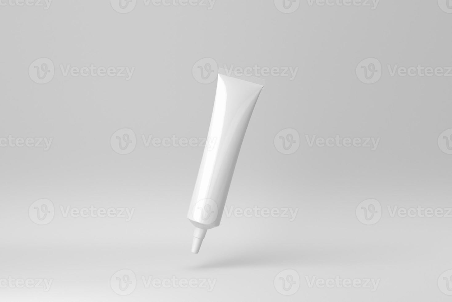 Cosmetic product display on a white background for skin care product presentation. 3D render. photo
