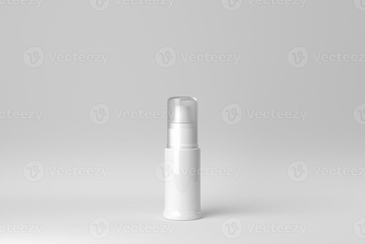 Cosmetic product display on a white background for skin care product presentation. 3D render. photo