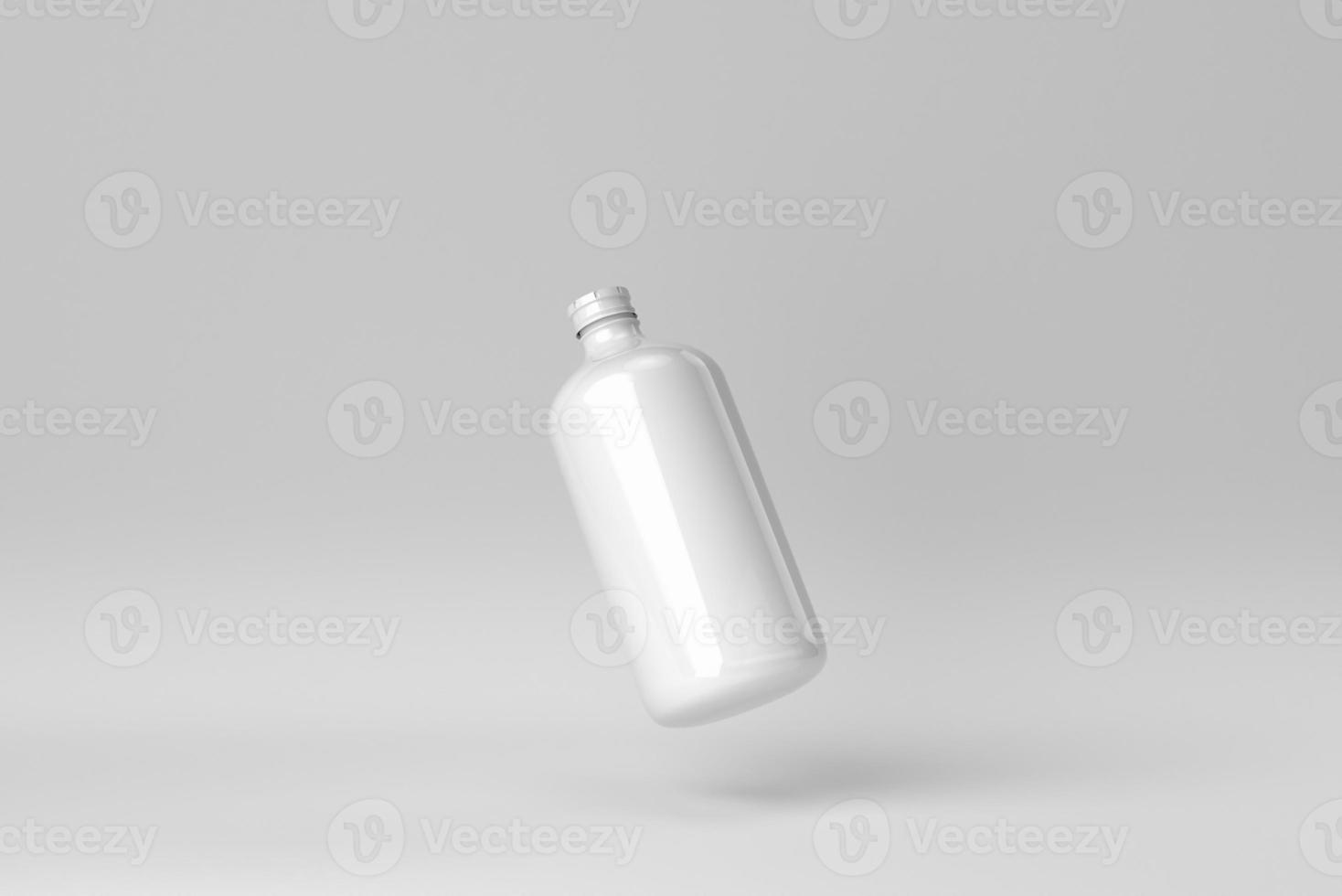 Cosmetic product display on a white background for skin care product presentation. 3D render. photo