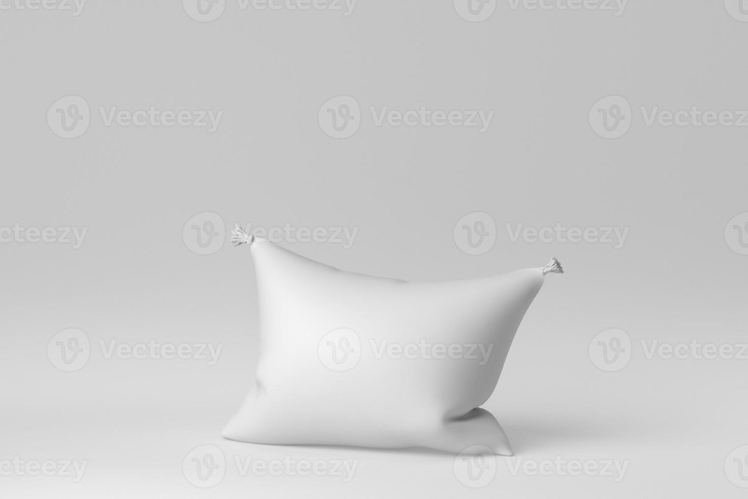 Blank soft pillow on white background. minimal concept. 3D render. photo