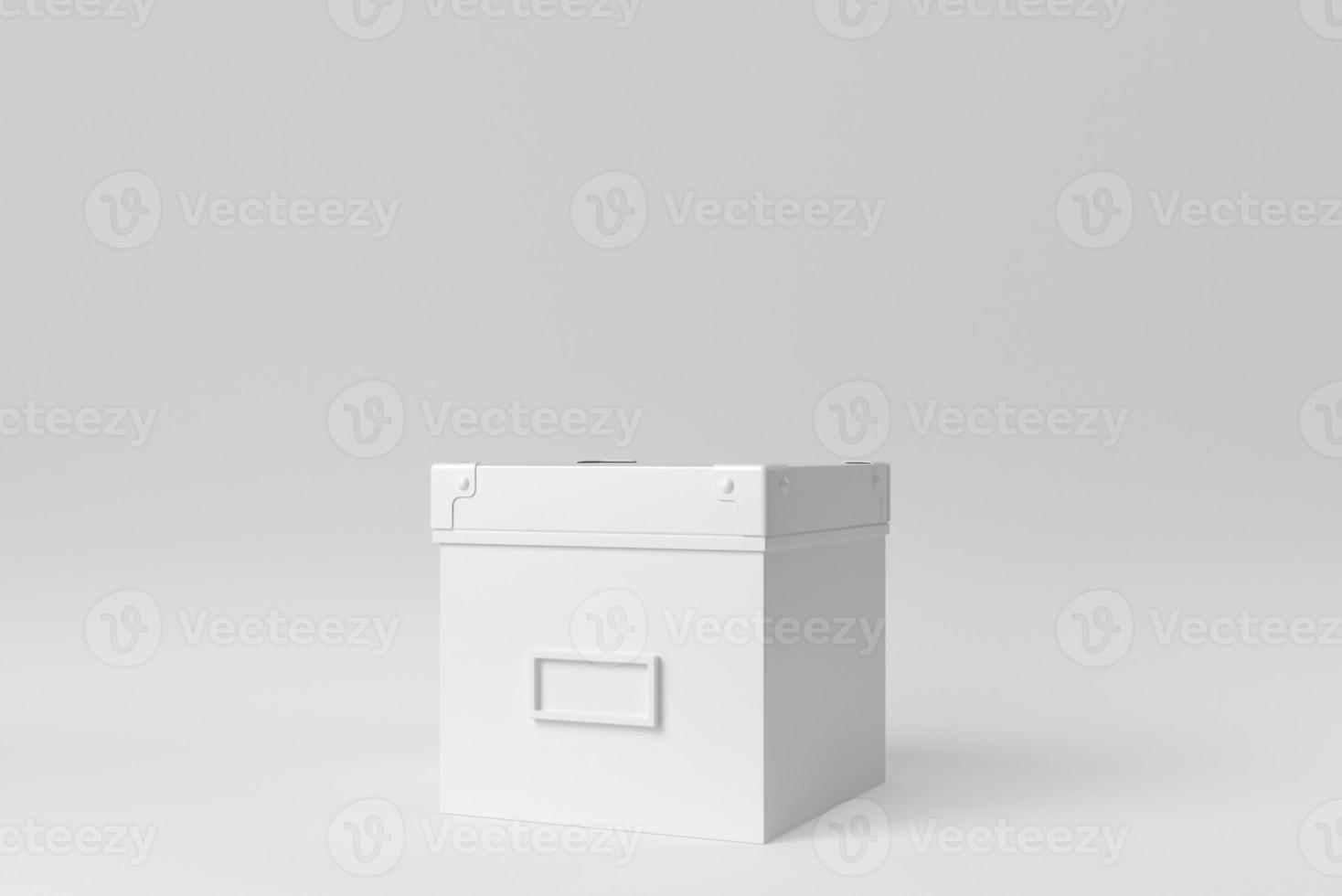 White box on white background. Design Template, Mock up. 3D render. photo